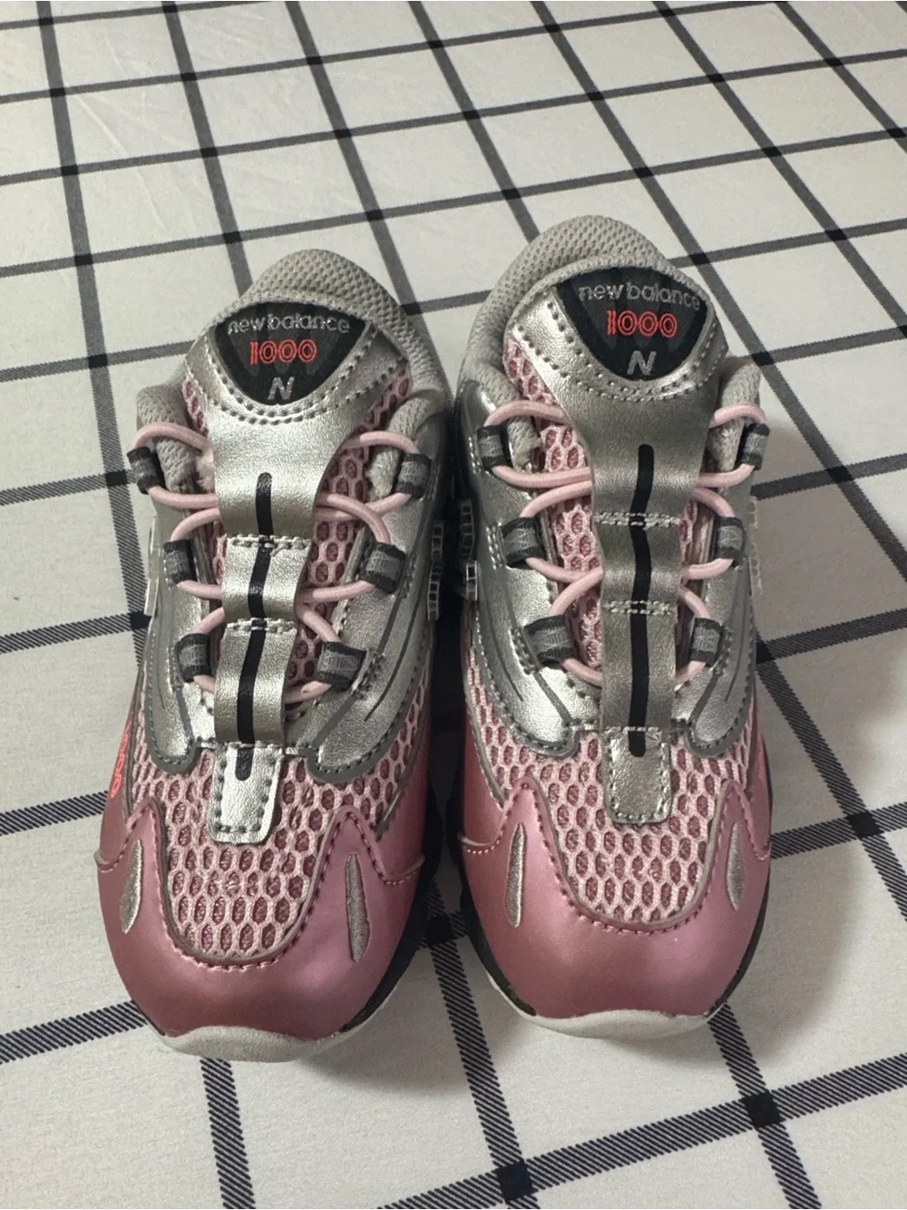 New Balance Kids Pink and Silver 1000 Sneakers